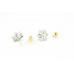 Women's Ear tops studs Earring pair white Gold Plated round Zircon Stone
